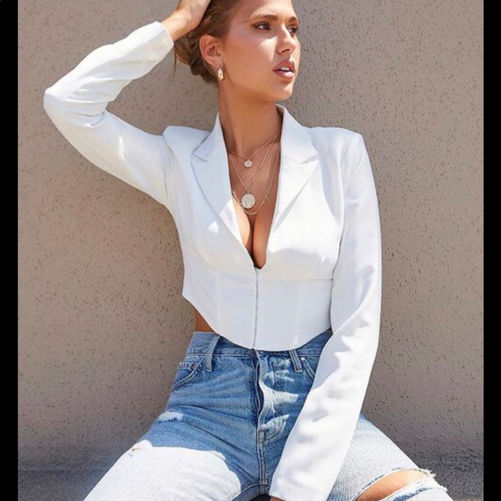 COPY - NWT crop corset blazer